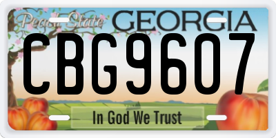 GA license plate CBG9607