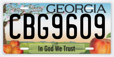 GA license plate CBG9609