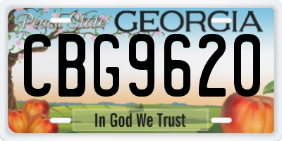 GA license plate CBG9620