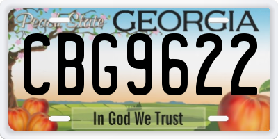 GA license plate CBG9622