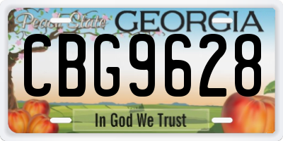 GA license plate CBG9628
