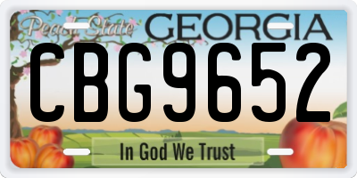 GA license plate CBG9652