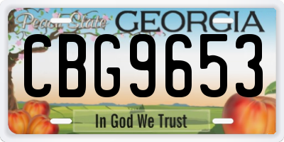 GA license plate CBG9653