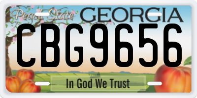 GA license plate CBG9656