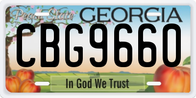 GA license plate CBG9660