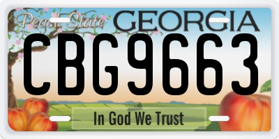 GA license plate CBG9663