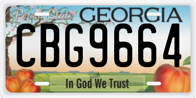 GA license plate CBG9664
