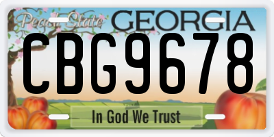GA license plate CBG9678