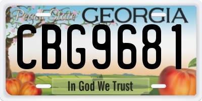 GA license plate CBG9681