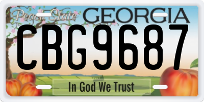 GA license plate CBG9687