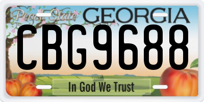 GA license plate CBG9688