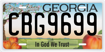 GA license plate CBG9699