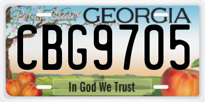 GA license plate CBG9705
