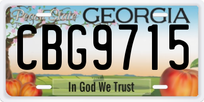 GA license plate CBG9715