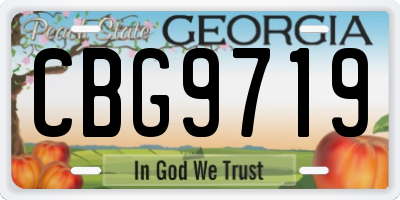 GA license plate CBG9719