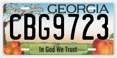 GA license plate CBG9723