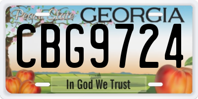 GA license plate CBG9724