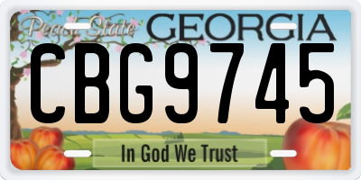 GA license plate CBG9745