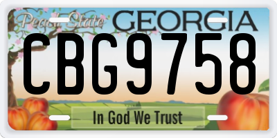 GA license plate CBG9758