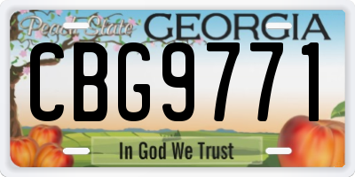 GA license plate CBG9771
