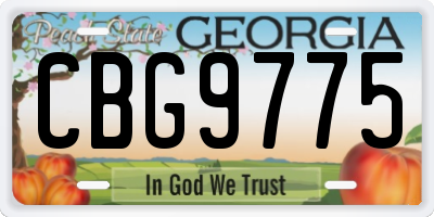 GA license plate CBG9775