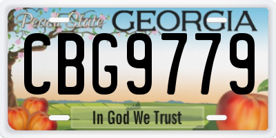 GA license plate CBG9779