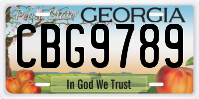 GA license plate CBG9789