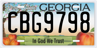 GA license plate CBG9798