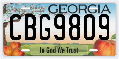 GA license plate CBG9809