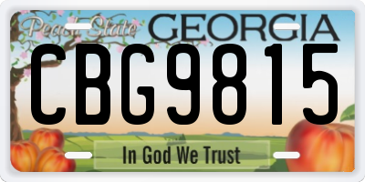 GA license plate CBG9815