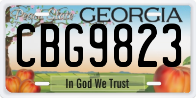 GA license plate CBG9823