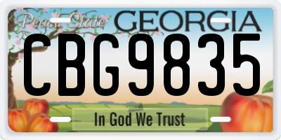 GA license plate CBG9835