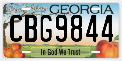 GA license plate CBG9844