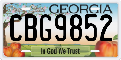 GA license plate CBG9852