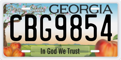 GA license plate CBG9854