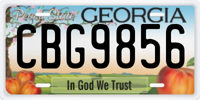 GA license plate CBG9856