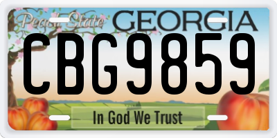 GA license plate CBG9859