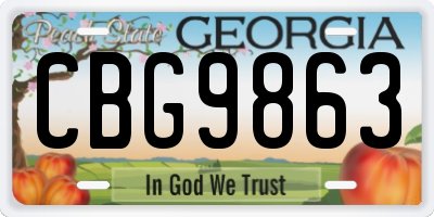 GA license plate CBG9863
