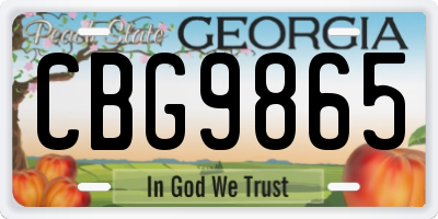 GA license plate CBG9865