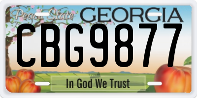 GA license plate CBG9877