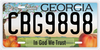 GA license plate CBG9898