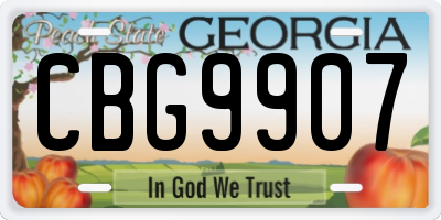 GA license plate CBG9907