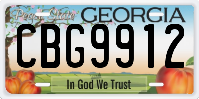 GA license plate CBG9912