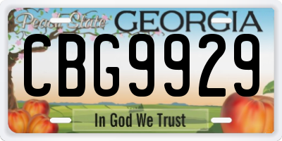 GA license plate CBG9929