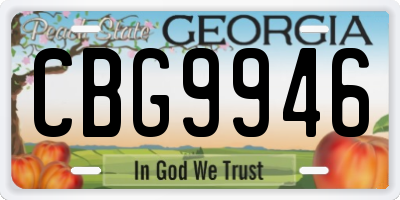 GA license plate CBG9946