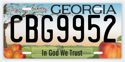 GA license plate CBG9952