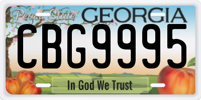 GA license plate CBG9995