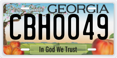 GA license plate CBH0049