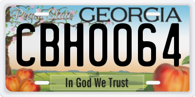 GA license plate CBH0064