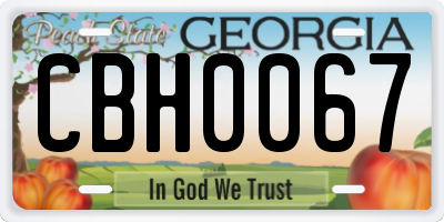 GA license plate CBH0067